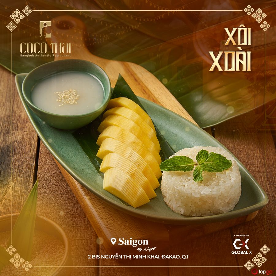 Xôi xoài chuẩn món Thái