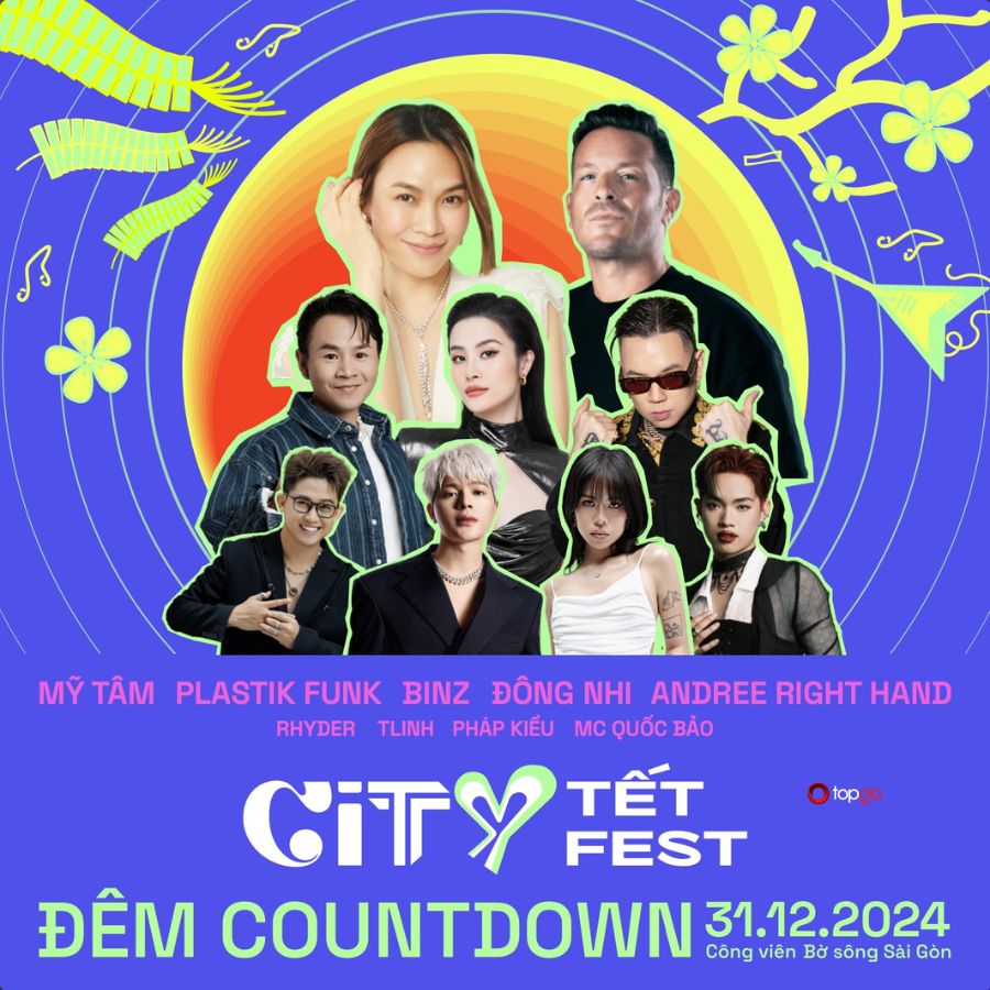 Countdown của City Tết Fest quy tụ nhiều tên tuổi đình đám trong và ngoài nước