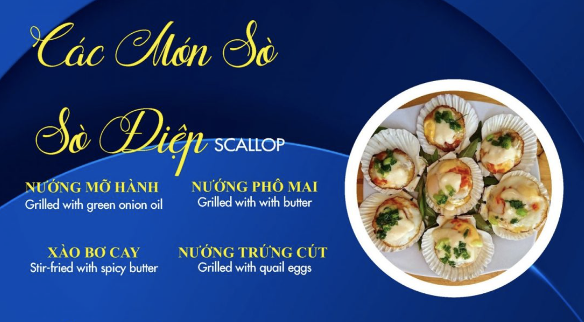 Các món sò ở nhà hàng Biển Dương 1 