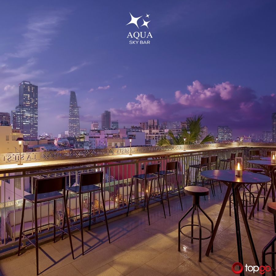 Không gian Rooftop tại Aqua Sky Bar Quận 1