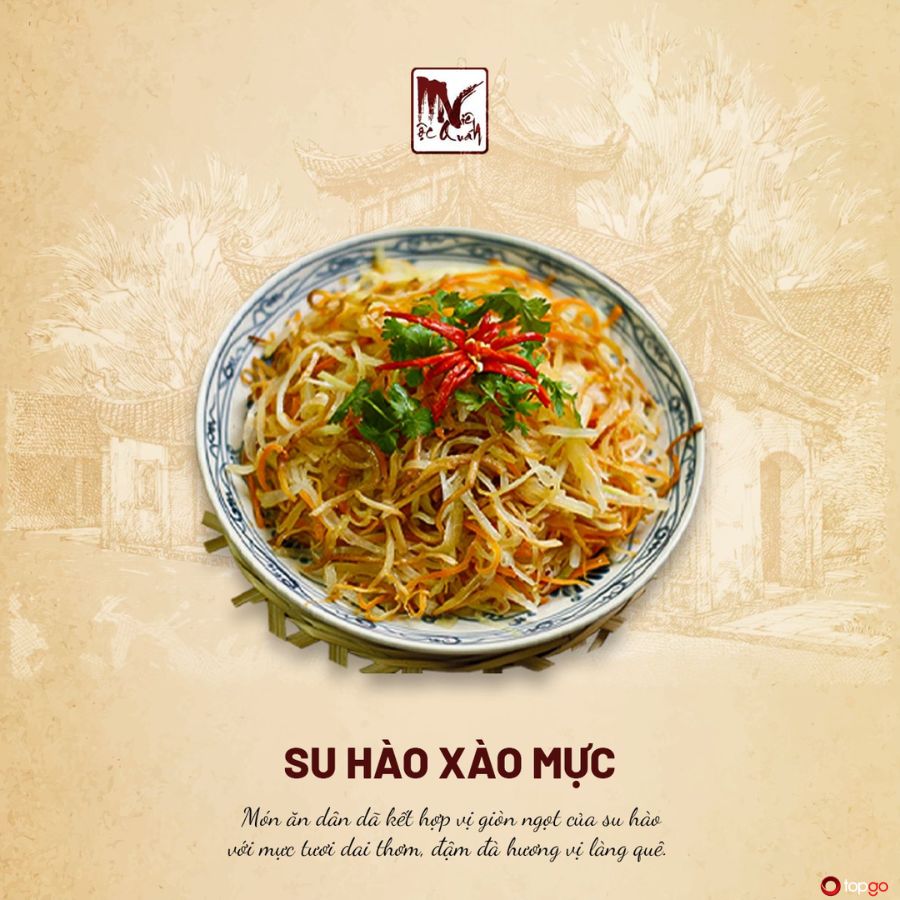 Su hào xào mực