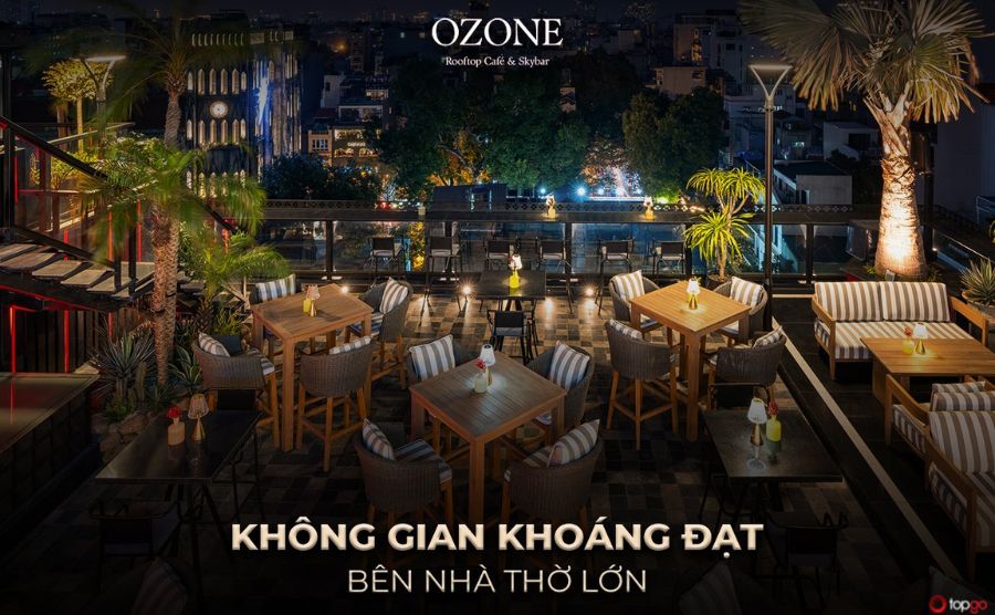 View nhà thờ Lớn từ Ozone Sky Bar