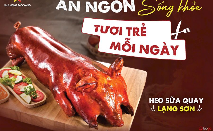 Heo sữa quay tại vườn bia Sao Vàng