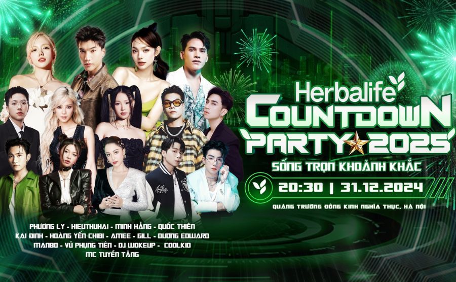 Các nghệ sĩ tham gia biểu diễn tại Herbalife Countdown Party 2025