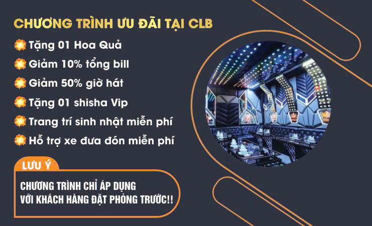 Chương trình ưu đãi khi đặt bàn trước tại Karaoke Hoàng Gia