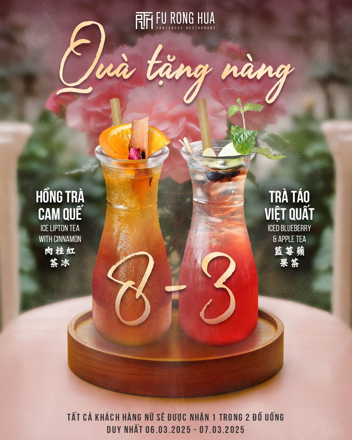 Tận hưởng ưu đãi 8/3 tại Fu Rong Hua